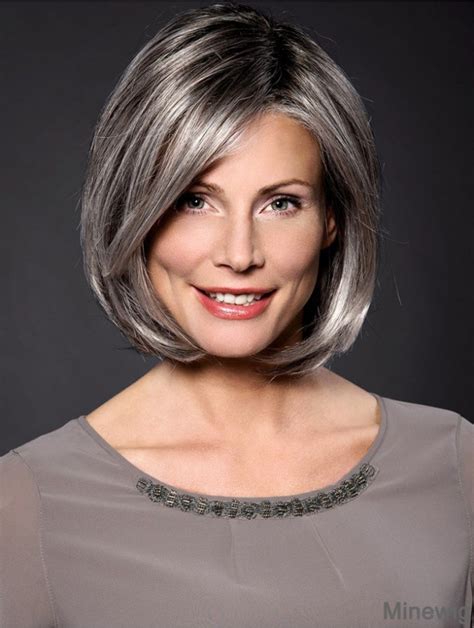 medium length grey wigs|grey synthetic wigs.